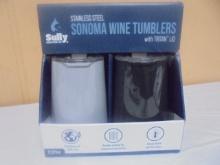 Set of 2 Sully Stainless Steel Sonoma Wine Tumblers