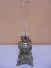 Vintage Ornate Metal Miniature Oil Lamp