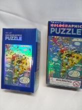 Pair of 50 Piece Holographic Puzzles