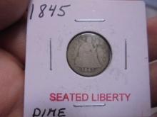 1845 Seated Liberty Dime