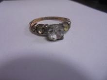 Beautiful Ladies 18kt Gold Filled & Sterling Silver Ring w/ Stones