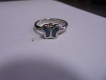 Ladies Sterling Silver & Turquoise Butterfly Ring