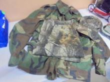 Pair of Wrangler Camo Pants Size 34x30/Insulated Cammo Coat Size M Short & Hat
