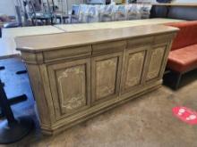 78 in. Wood Credenza with Floral Pattern