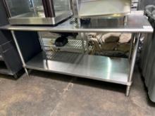 72 in. x 30 in. All Stainless Steel Table with 1.5 in. Backsplash
