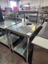 24 in. x 32 in. Stainless Steel Work Table with Overshelf and Nemco Warmer
