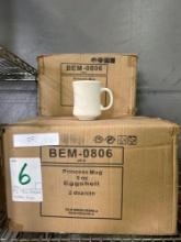 New 9 oz. Eggshell Colored Coffee Mugs