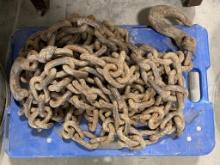 LONG, VERY HEAVY CHAIN WITH GRAB HOOKS ON EACH END