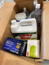 BOX OF CLEANING SUPPLIES