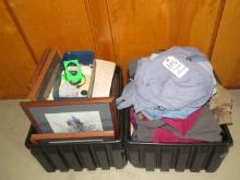 Outdoor Clothing, Framed Pictures (2 Totes)
