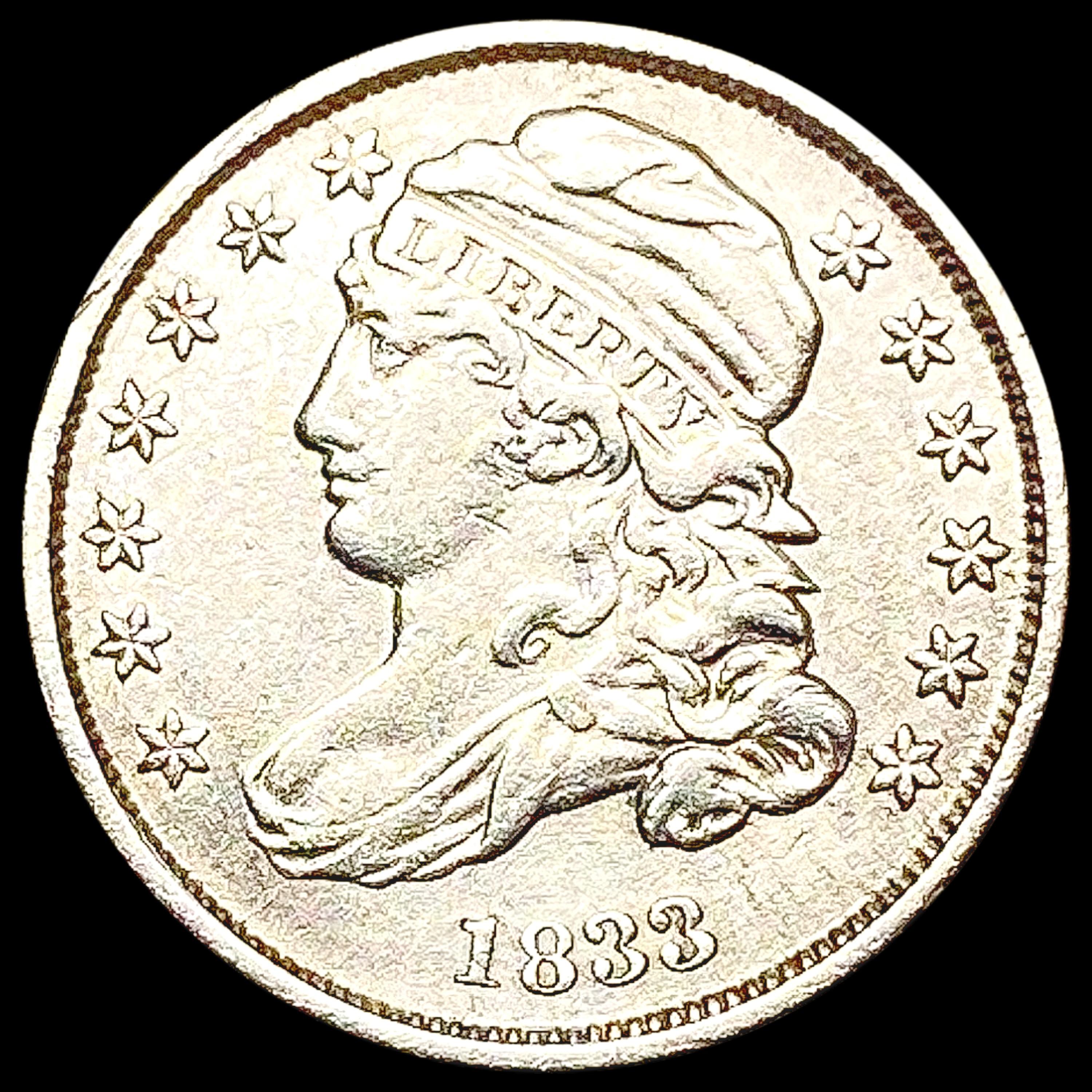 1833 Capped Bust Dime CHOICE AU