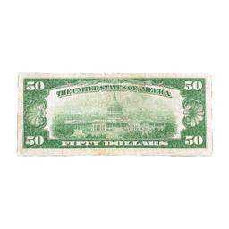 1929 $50 BISHOP FNB OF HONOLULU, HI