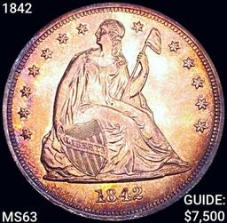 1842 Seated Liberty Dollar CHOICE BU