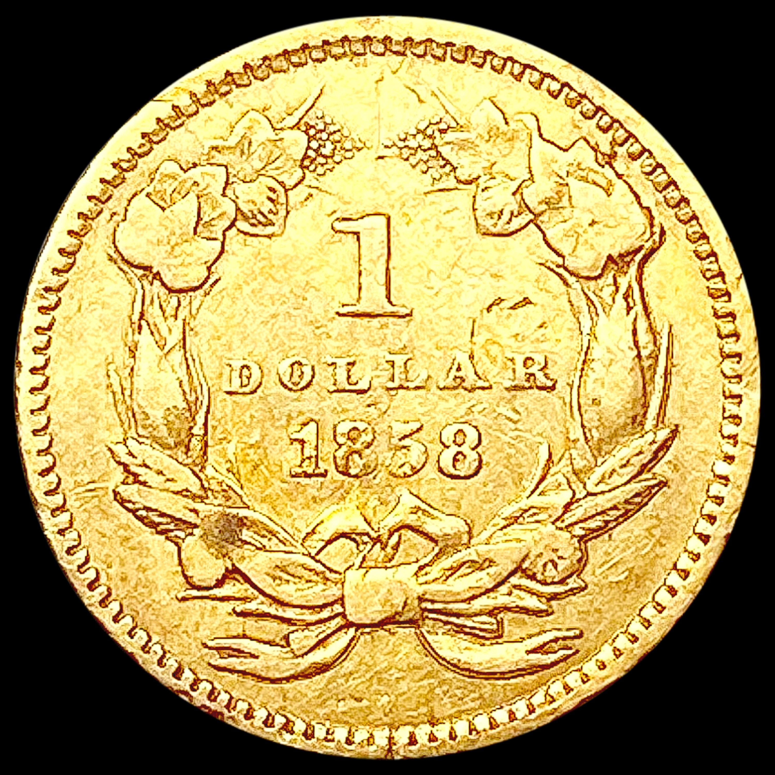 1858 Rare Gold Dollar NEARLY UNCIRCULATED