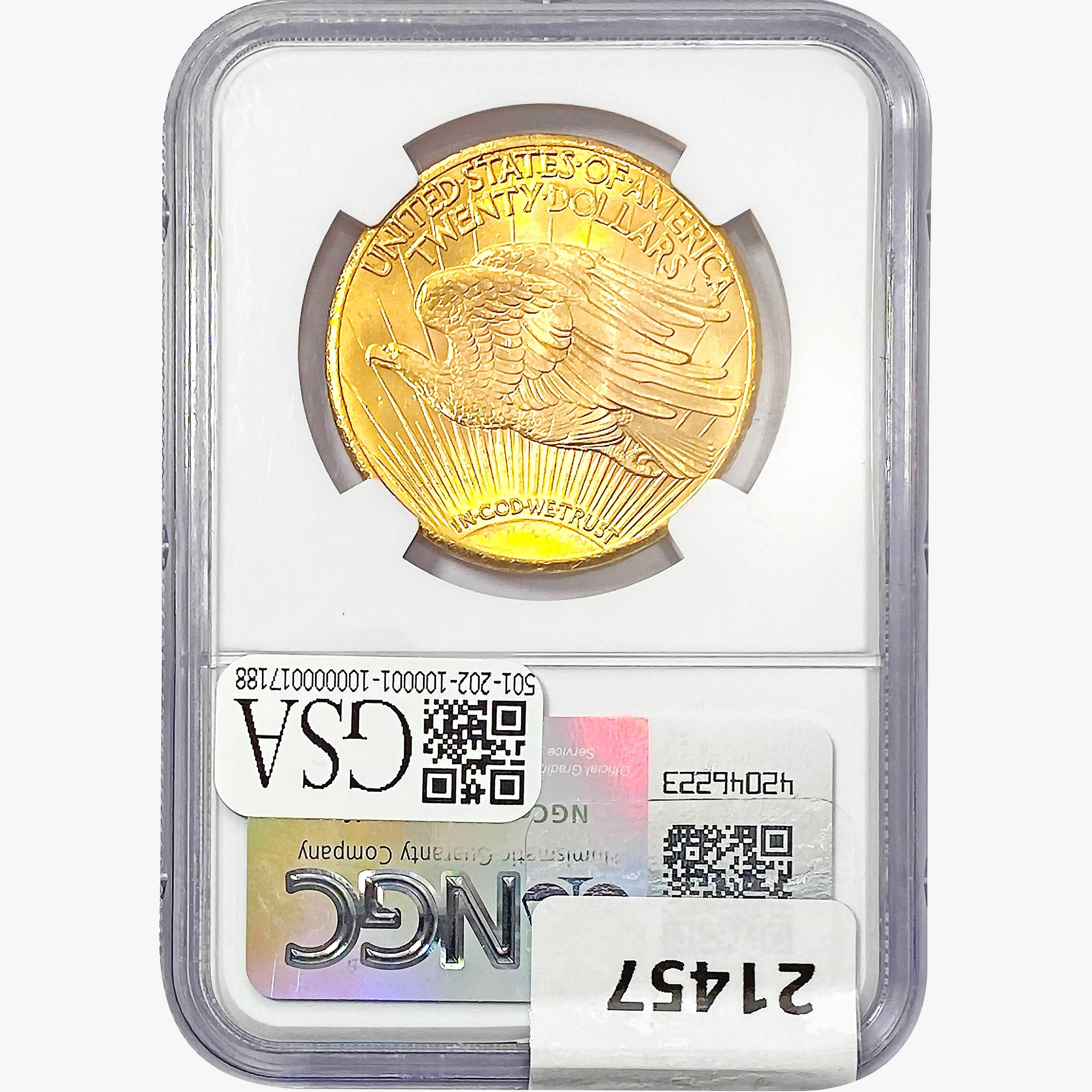 1928 $20 Gold Double Eagle NGC MS65