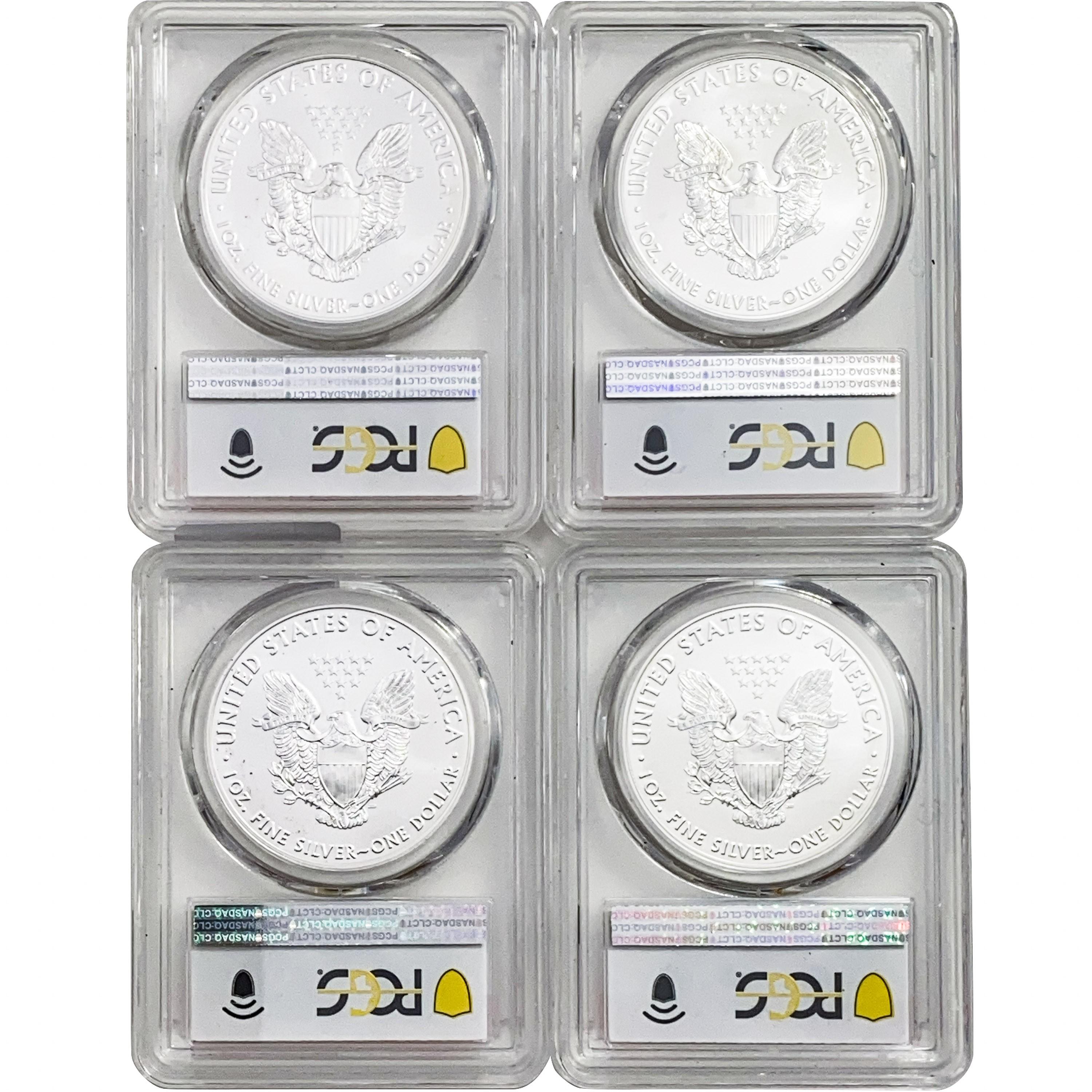 2020-(P) US Silver Eagles [4 Coins] PCGS MS69
