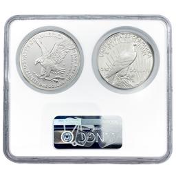 2023 Eagle & 2023 Peace PF 70  2 Coin Set