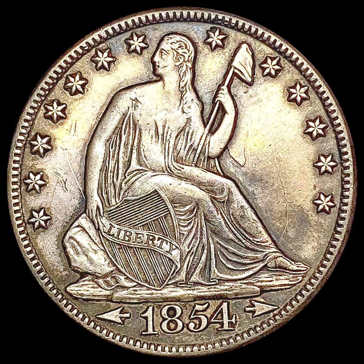 1854-O Arws Seated Liberty Half Dollar NEARLY UNCI