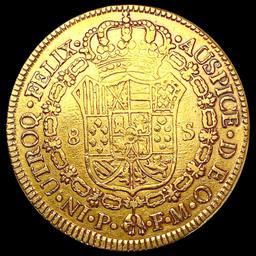 1817 Spain-Colombia .7615oz Gold 8 Escudos LIGHTLY