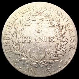 1811 France Silver 5 Francs LIGHTLY CIRCULATED