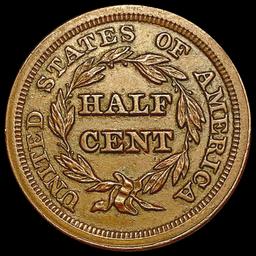 1853 Braided Hair Half Cent CHOICE AU