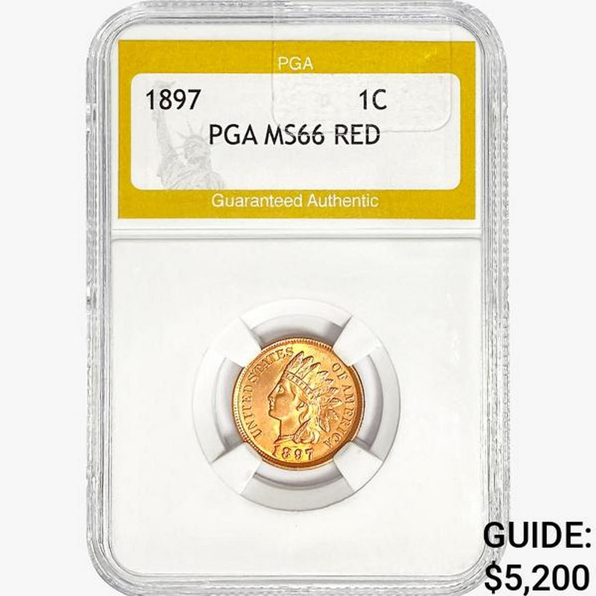 1897 Indian Head Cent PGA MS66 RED