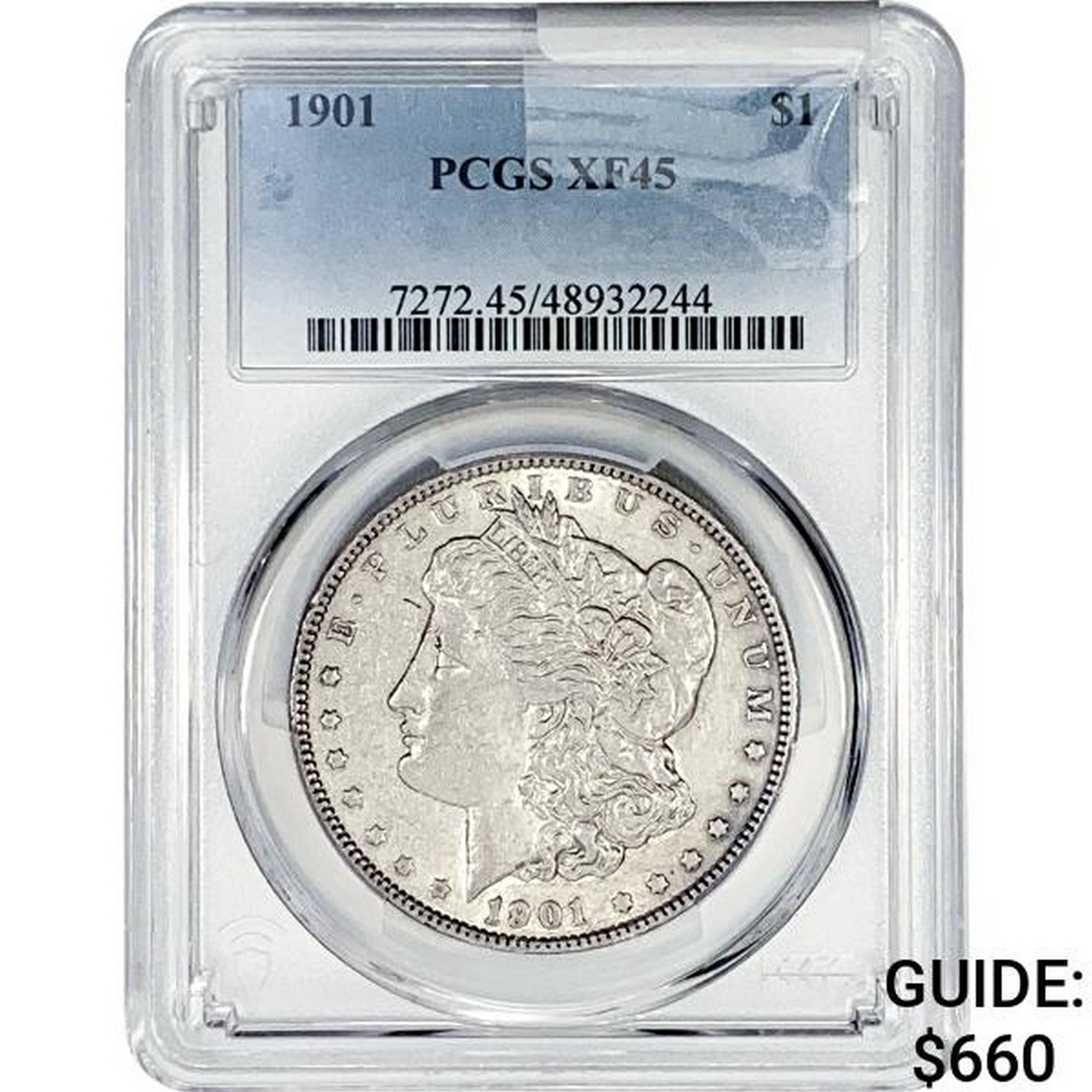 1901 Morgan Silver Dollar PCGS XF45