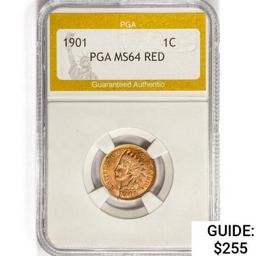 1901 Indian Head Cent PGA MS64 RED