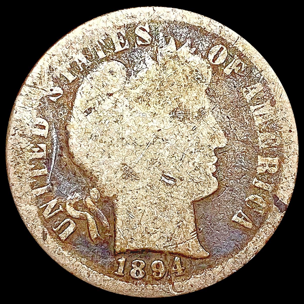 1894 Barber Dime NICELY CIRCULATED