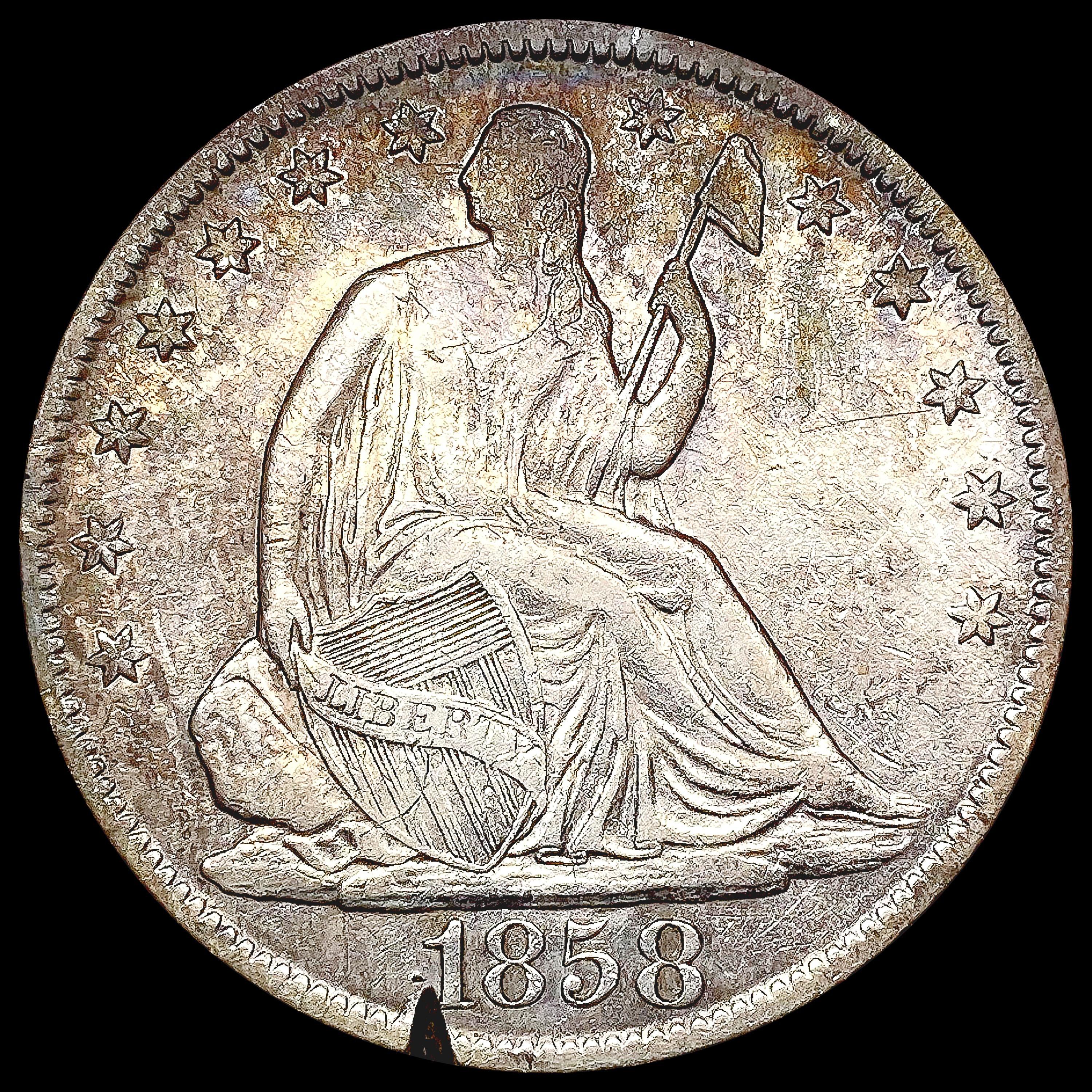 1858-O Seated Liberty Half Dollar NEARLY UNCIRCULA