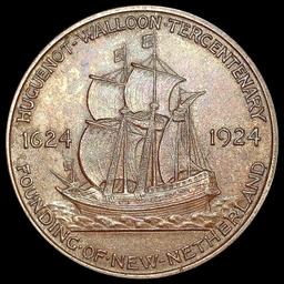 1924 Huguenot Half Dollar CHOICE AU