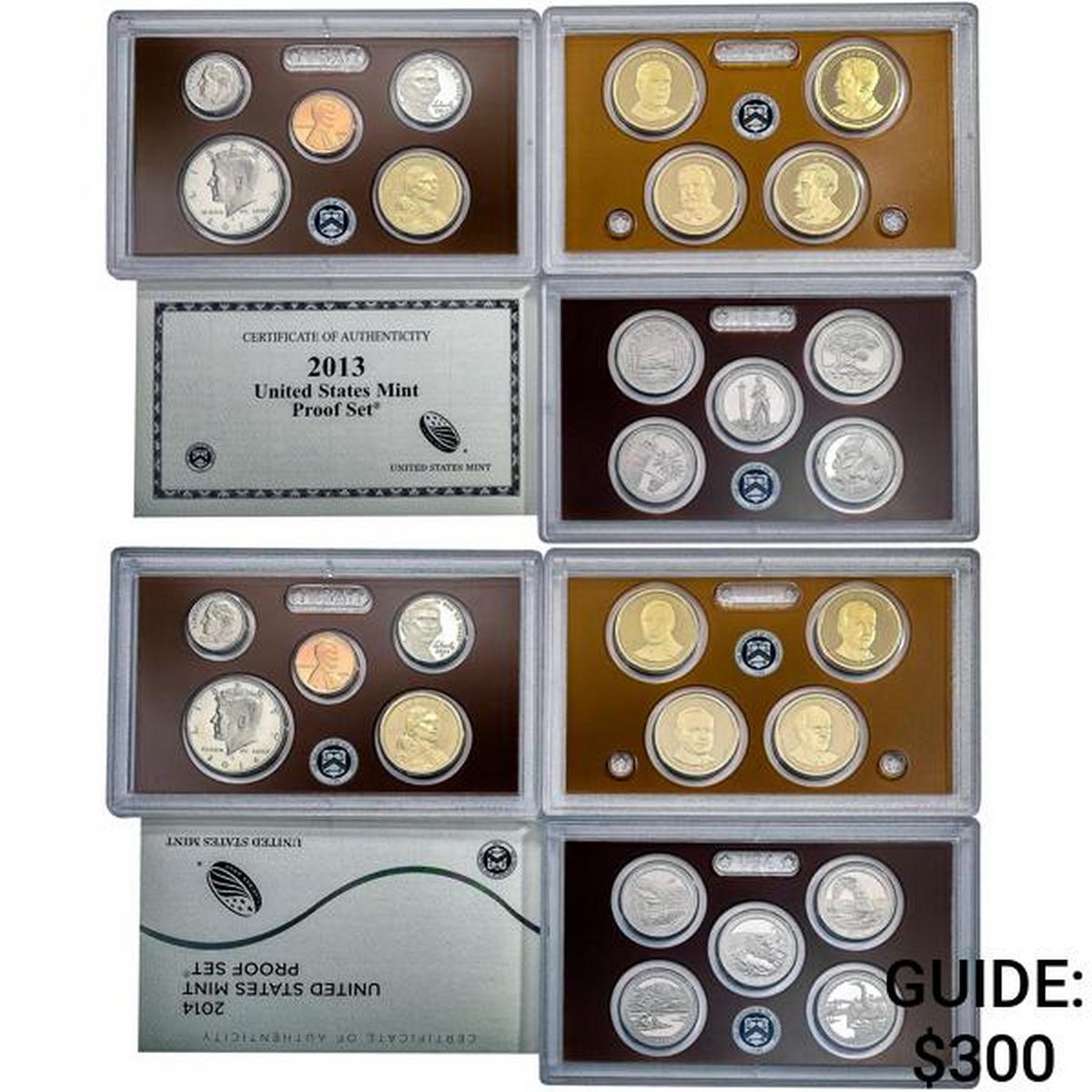 2013-2014 Clad US Proof Sets [28 Coins]