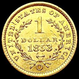 1853-O Rare Gold Dollar CHOICE AU