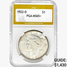 1922-D Silver Peace Dollar PGA MS65+