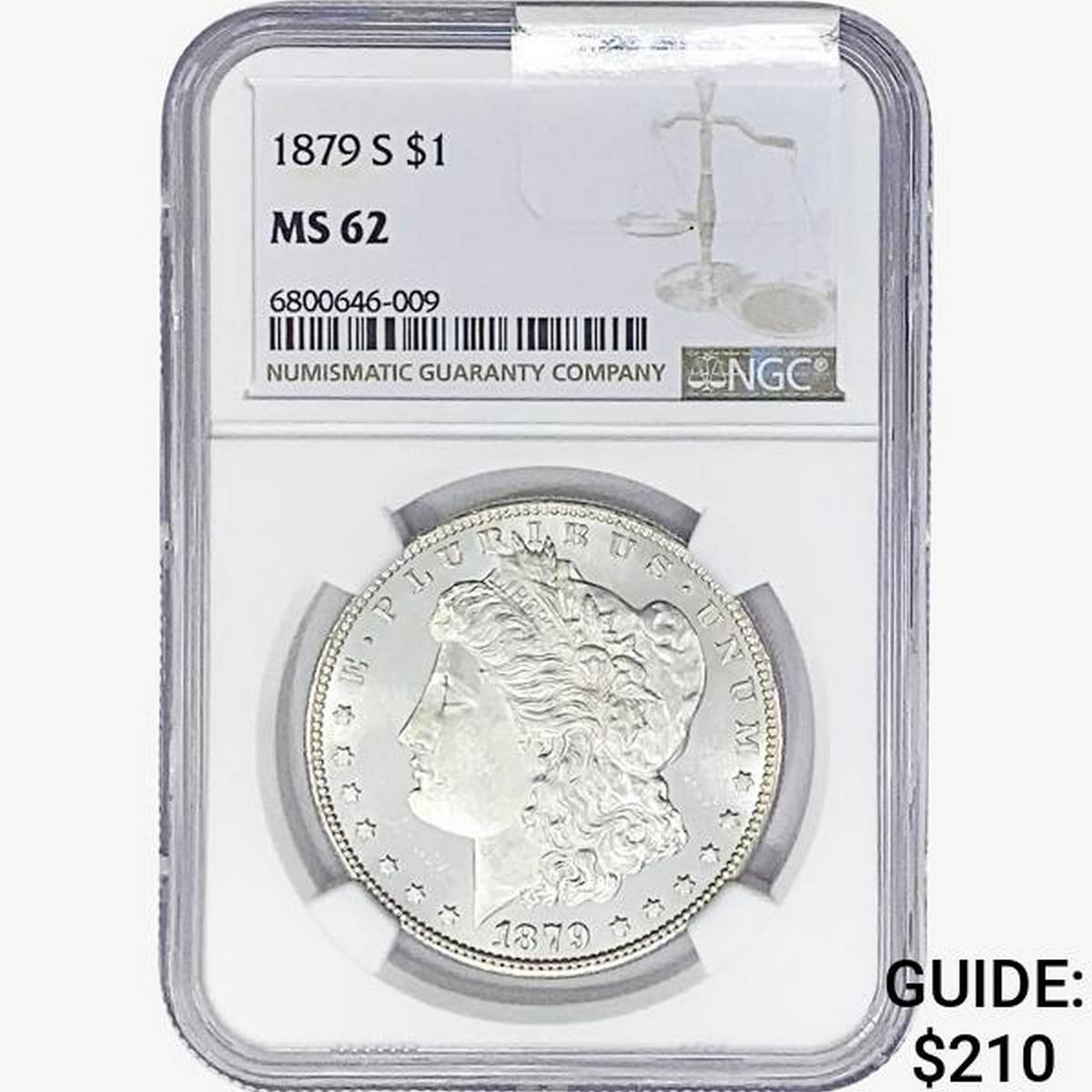 1879-S Morgan Silver Dollar NGC MS62