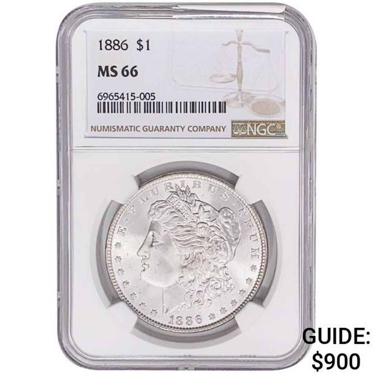 1886 Morgan Silver Dollar NGC MS66