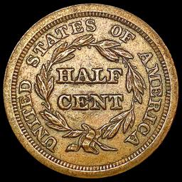 1851 C-1 Braided Hair Half Cent CLOSELY UNCIRCULAT
