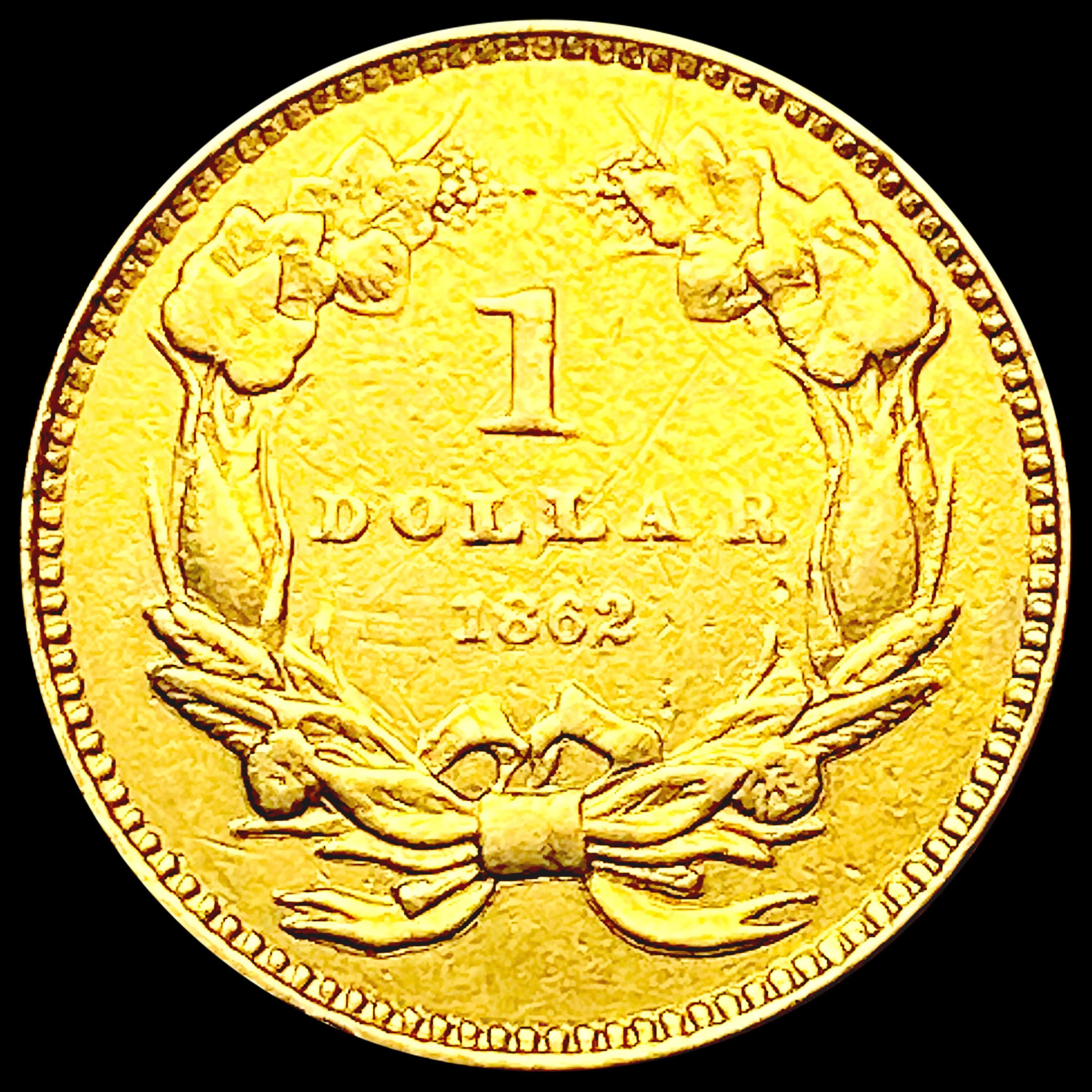 1862 Rare Gold Dollar CLOSELY UNCIRCULATED