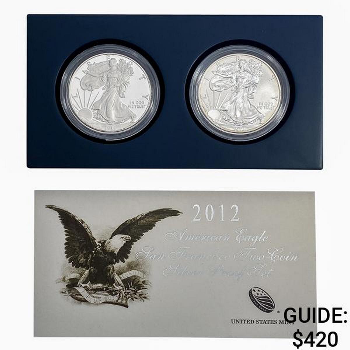 2012 Proof and Rev. Proof 1oz Silver Eagle Set [2