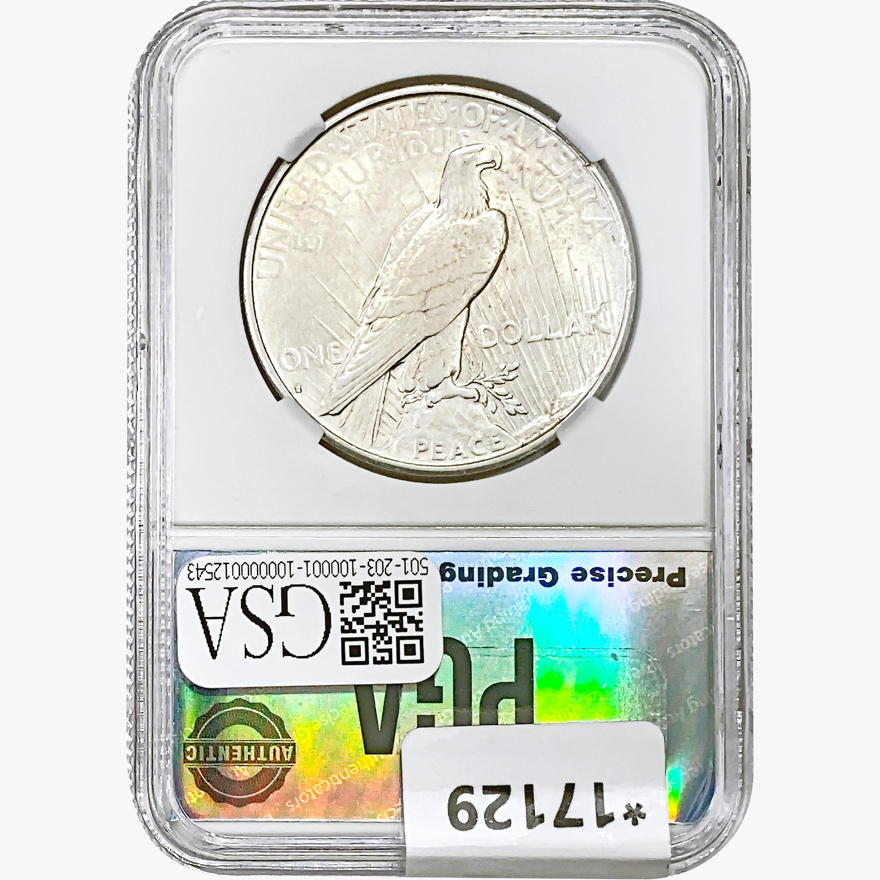 1935-S Silver Peace Dollar PGA MS63