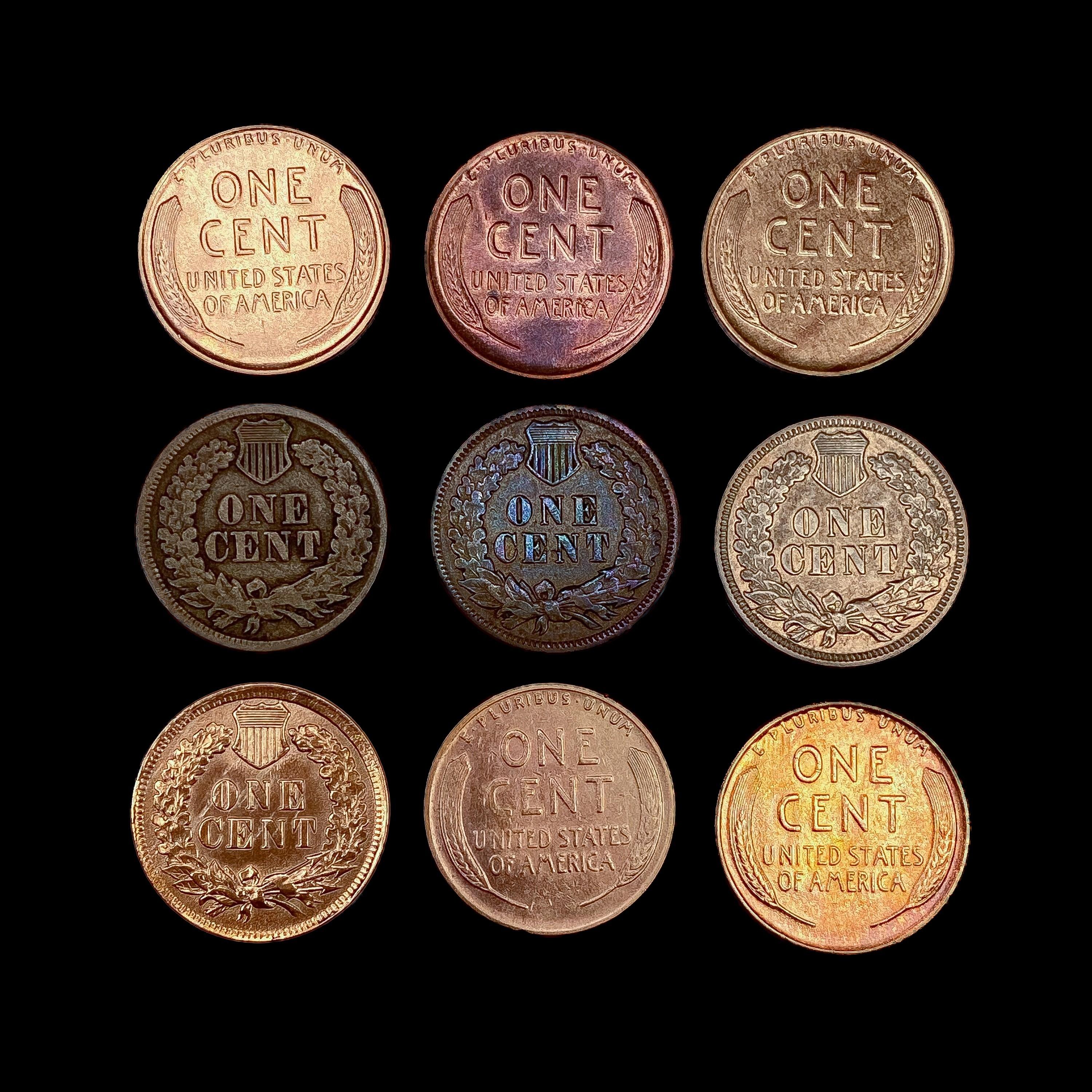 [9] Varied US Cents [1860, 1891, 1898, 1901, 1925-
