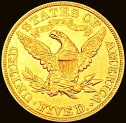 1889 $5 Gold Half Eagle CHOICE BU+