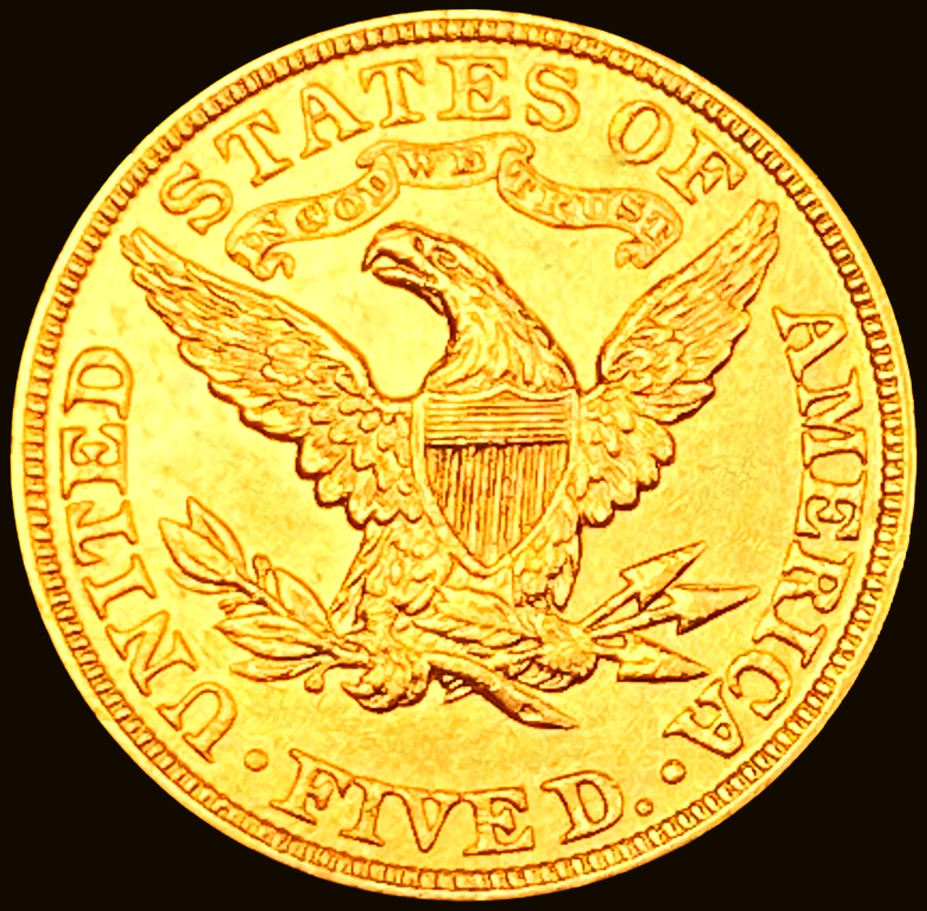 1889 $5 Gold Half Eagle CHOICE BU+