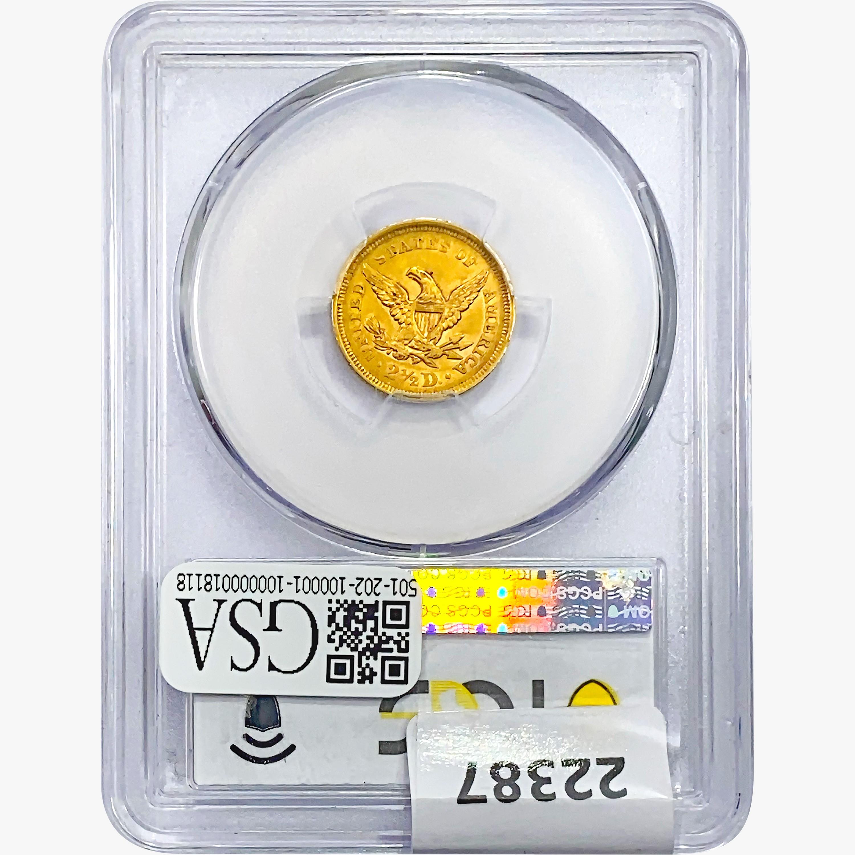 1852 $2.50 Gold Quarter Eagle PCGS AU55