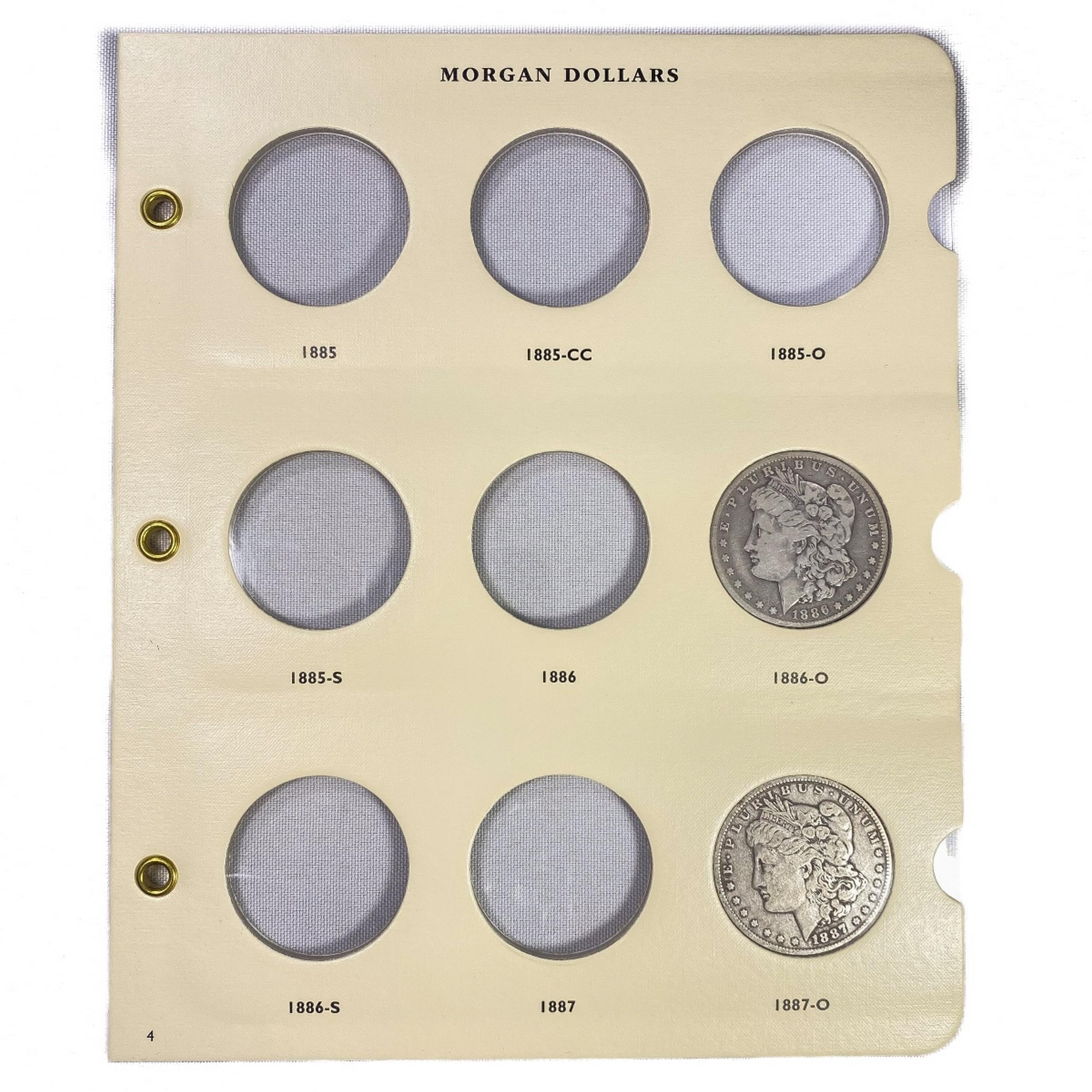 1881-1890 Morgan Silver Dollar Book (5 Coins)