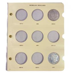 1881-1890 Morgan Silver Dollar Book (5 Coins)