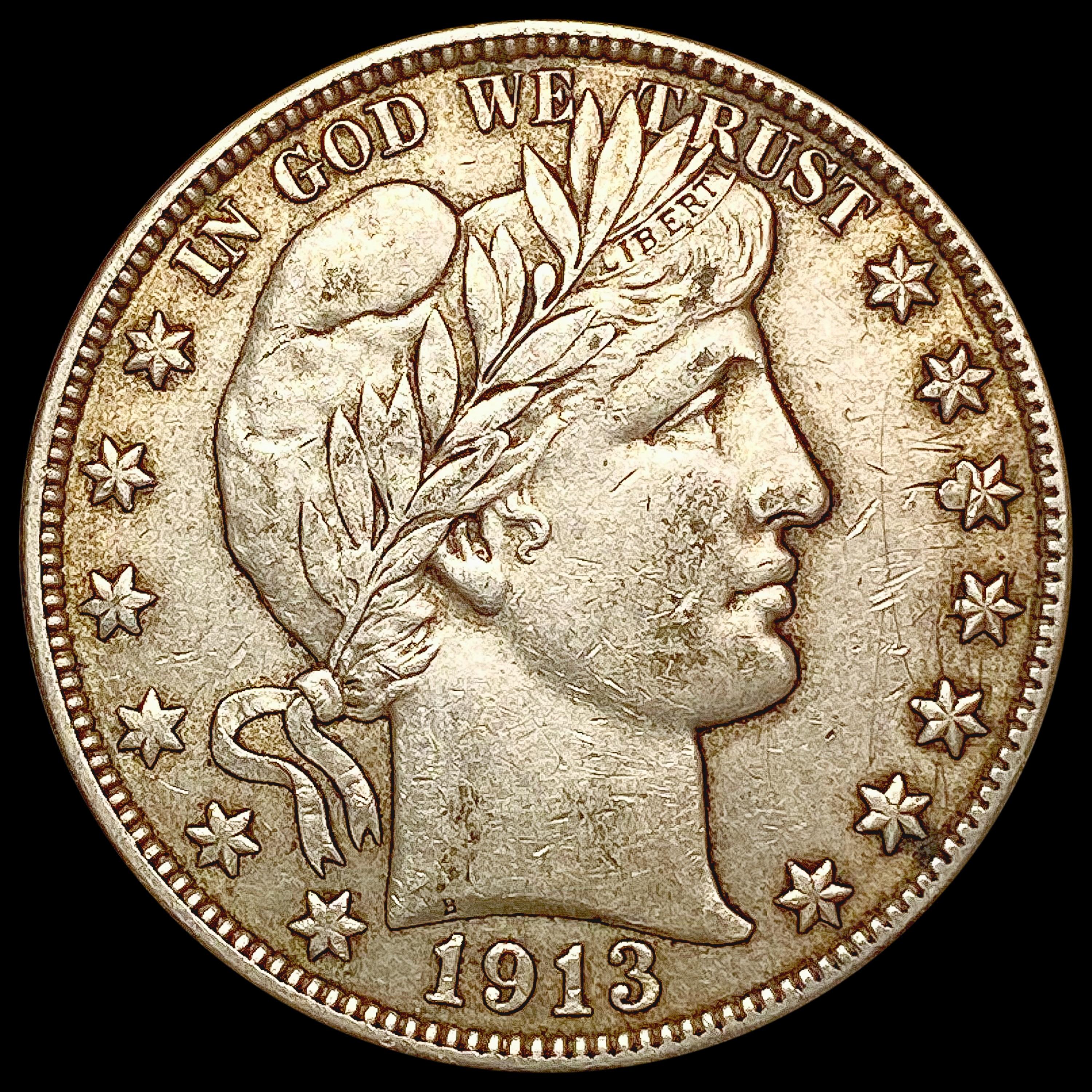 1913-D Barber Half Dollar LIGHTLY CIRCULATED