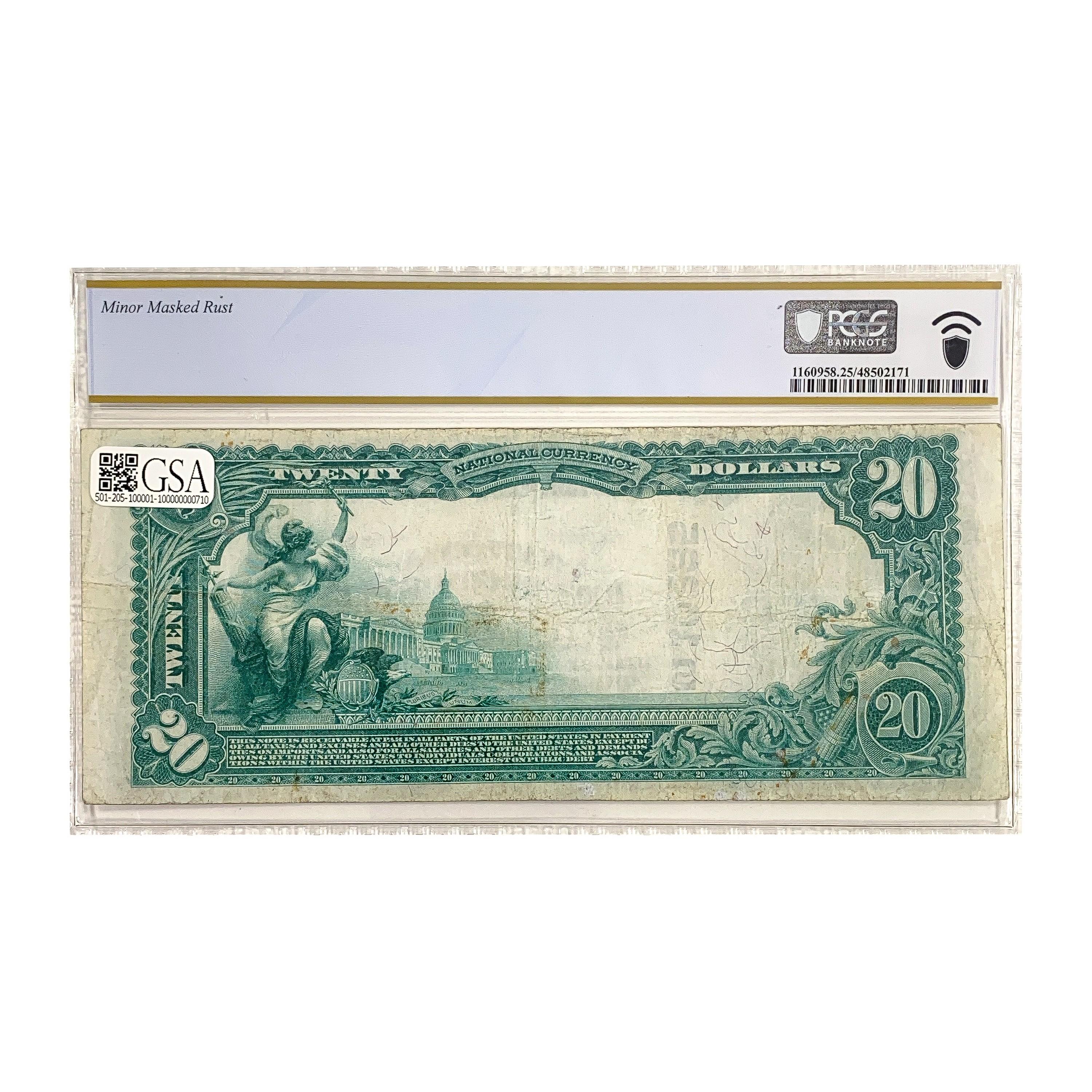 1902 $20 National Note Bank of Houston TX Plainbac
