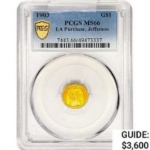 1903 Rare Gold Dollar PCGS MS66