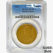 1832 Capped Bust Half Dollar PCGS XF45 SM. Letters